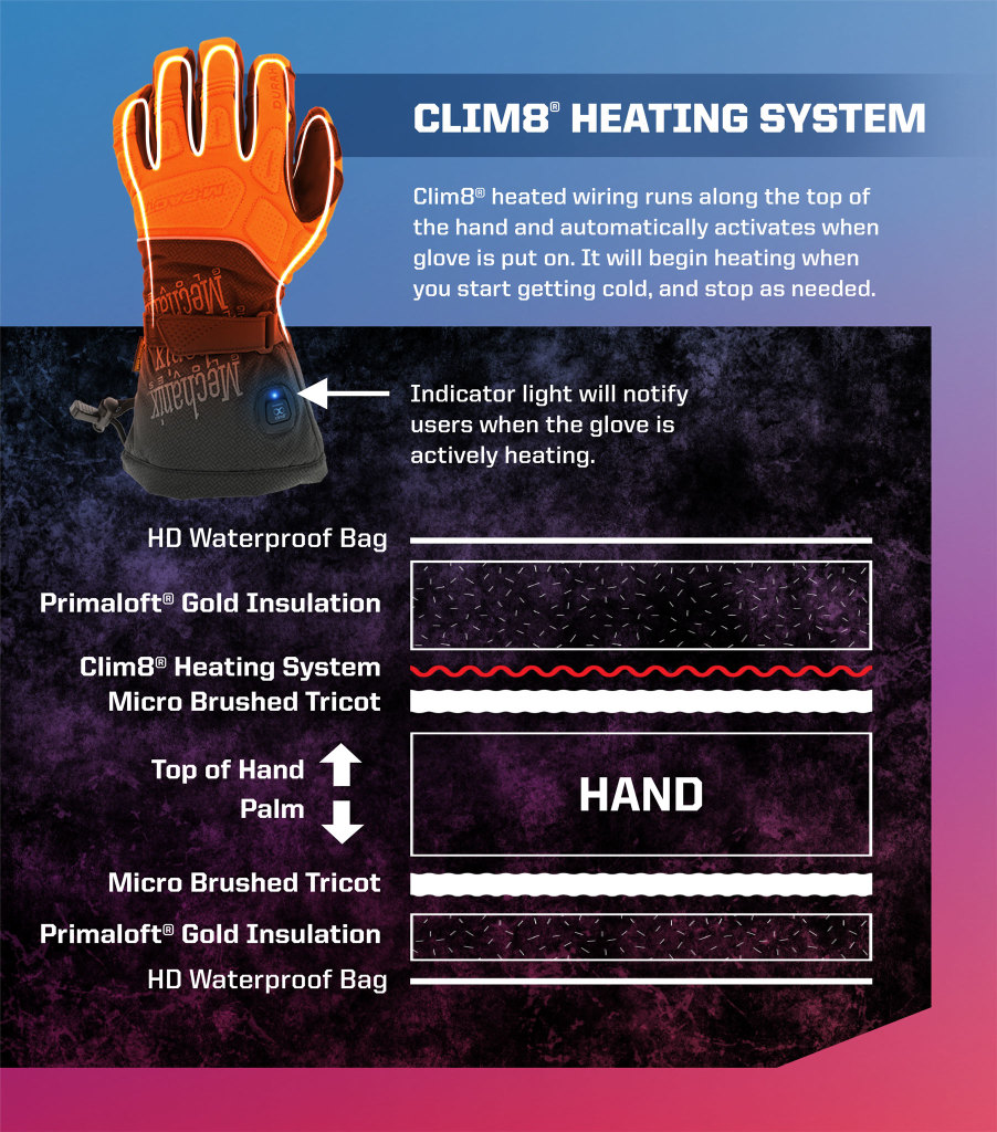 Coldwork&trade; M-Pact Heated Glove with clim8&reg; Technology, Brown/Black, large image number 3