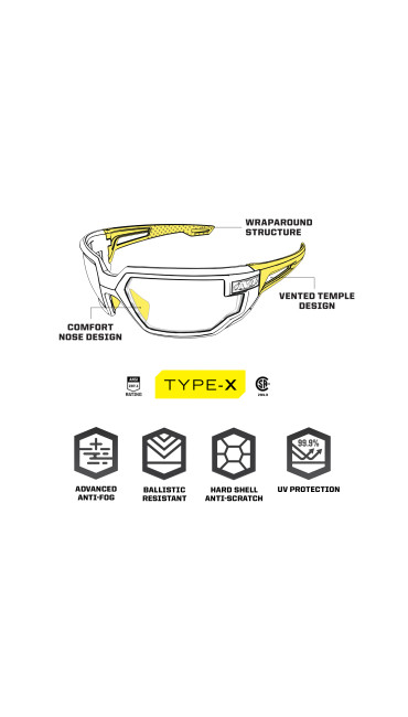 Tactical Type-X | Black Frame | Smoke Lens, Black, large
