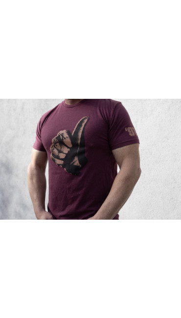 Thumbs Up T-Shirt, Burgandy, large