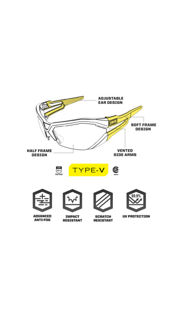 Type-V | Grey Frame | Smoke Lens, Medium Grey/Black, large