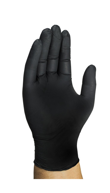 5 Mil Heavy Duty Black Nitrile Gloves (Pack of 100), Black, large