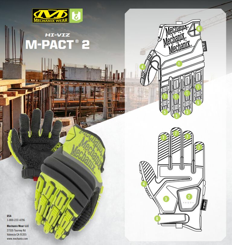 Redesigned: Hi-Viz M-Pact&reg; 2 Work Gloves