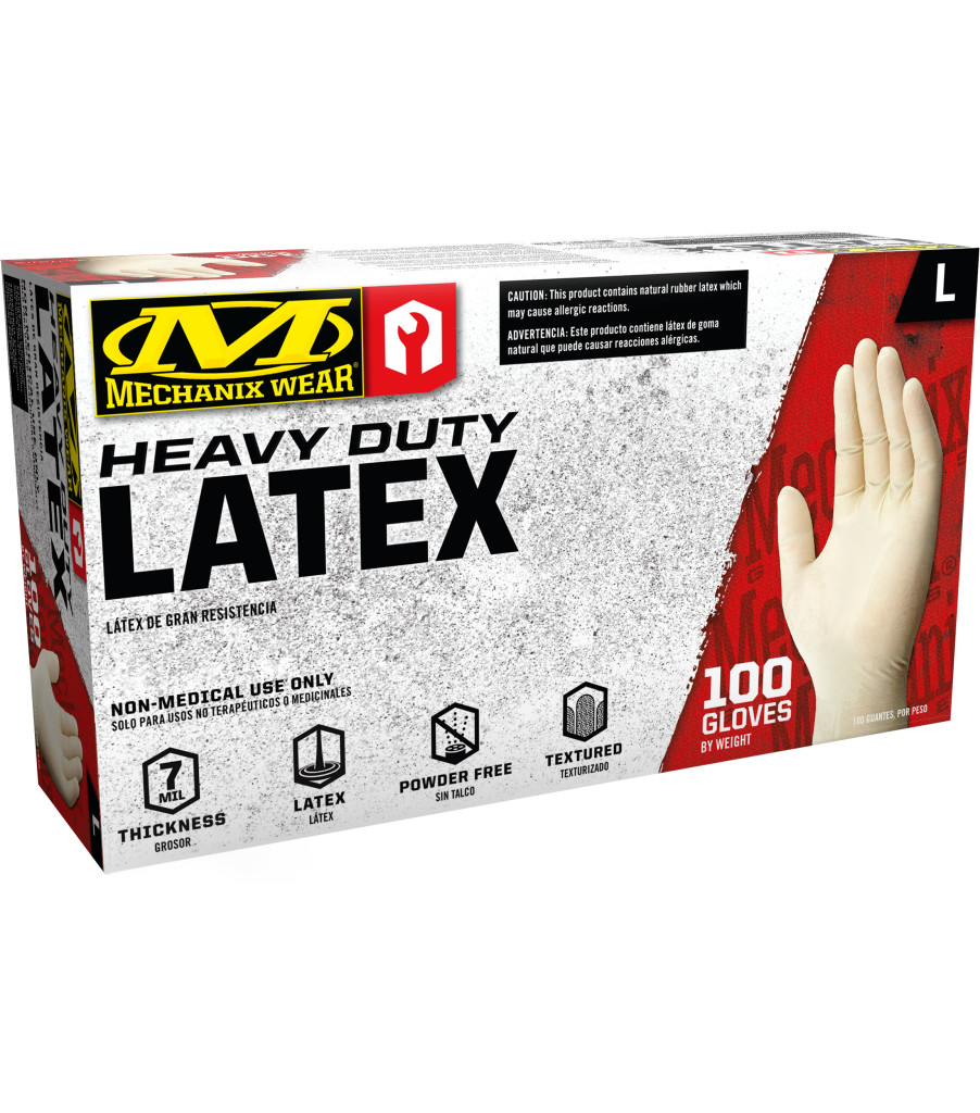 7 Mil Heavy Duty Latex Gloves (Pack of 100), White, large image number 0