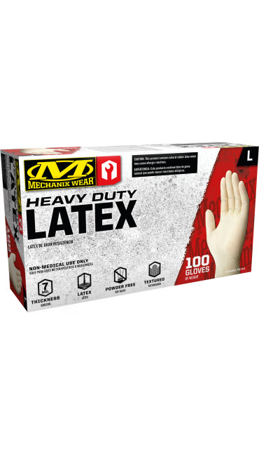 7 Mil Heavy Duty Latex Gloves (Pack of 100)